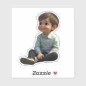 Smiling Jewish Boy – Cute Design with Kippah Sticker (Vel)