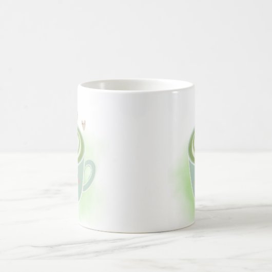Smiling Matcha Latte Heart Mug (Centre)