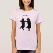 Smiling Party Time black Bears Dancing Striped Hat T-shirt (Voorkant)