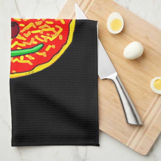 Smiling Pizza Face Illustration Design Theedoek (Quarter Fold)