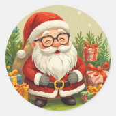 Smiling Santa Festive Sticker (Devant)