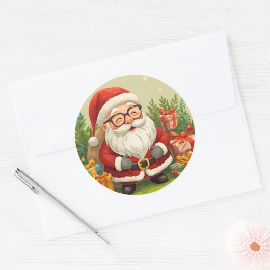 Smiling Santa Festive Sticker (Enveloppe)
