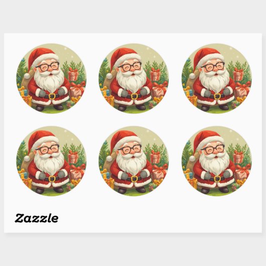 Smiling Santa Festive Sticker (Feuille)