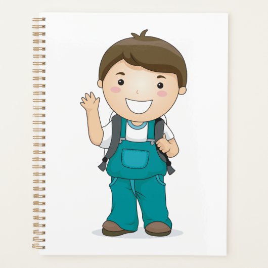 Smiling School Boy avec sac à dos (Devant)