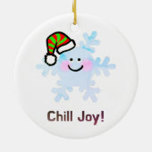 Smiling Snowflake Holiday Cheer Keramisch Ornament (Achterkant)
