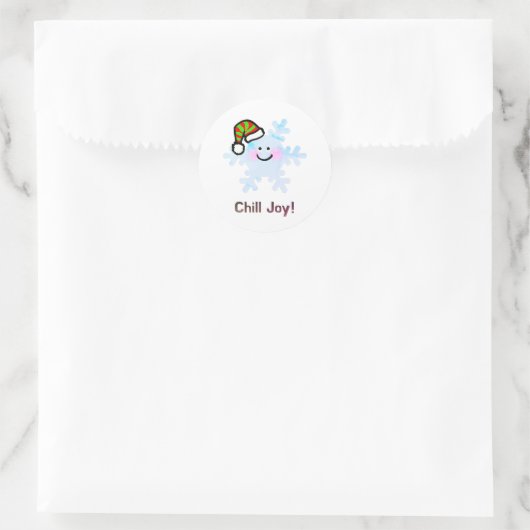 Smiling Snowflake Holiday Cheer Ronde Sticker (Tas)