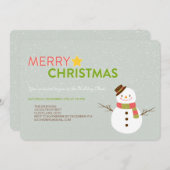 Smiling Snowman Fête Invitations (Devant / Derrière)