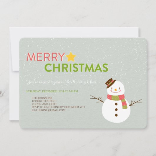 Smiling Snowman Fête Invitations (Devant)