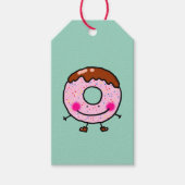 Smiling Sprinkle Donut Character Art Cadeaulabel (Voorkant)
