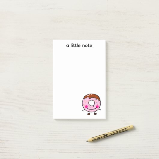 Smiling Sprinkle Donut Character Art Post-it® Notes (Op bureau)