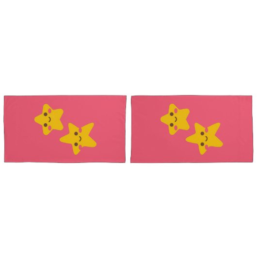 Smiling Stars Pillowcase Kussensloop (Voorkant-Set)