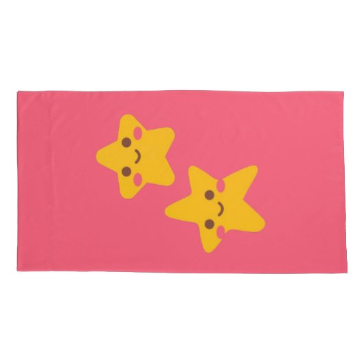 Smiling Stars Pillowcase Kussensloop (Achterkant-Links)