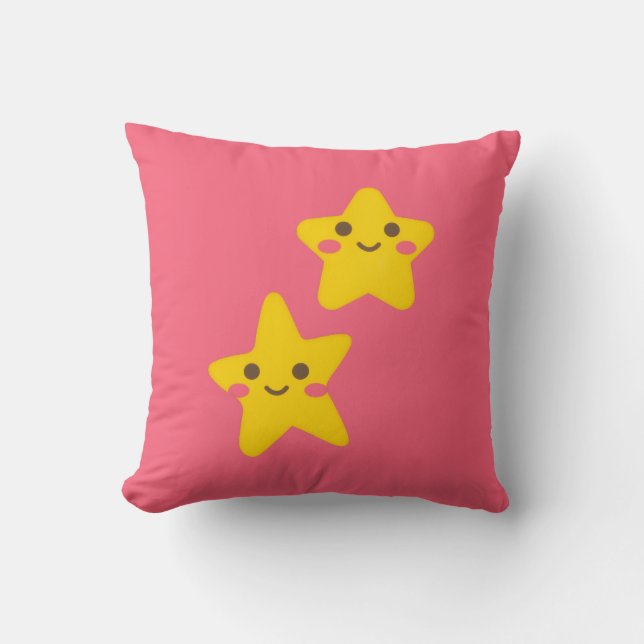 Smiling Stars Throw Pillow Kussen (Voorkant)