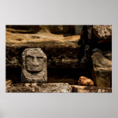 Smiling Stone Totem Cambodia Temple Art Poster (Devant)