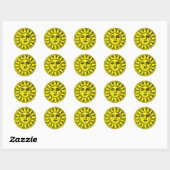Smiling sun ronde sticker (Vel)