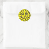 Smiling sun ronde sticker (Tas)