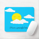 Smiling Sun with Clouds: Turquoise Muismat (Met muis)