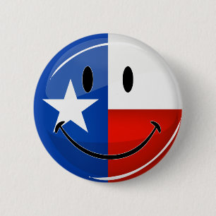 Smiling Texas Flag Ronde Button 5,7 Cm
