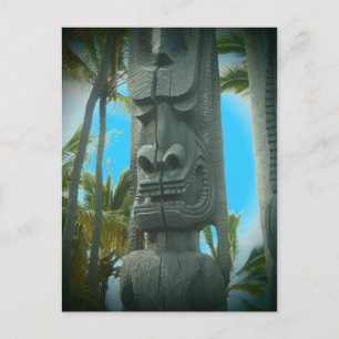 Smiling tiki standbeeld briefkaart