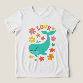 Smiling Whale & Ocean Friends – Schattigee LIEFDE Tri-Blend Shirt