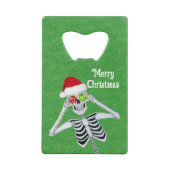 Smiling XMas Squelette Santa Hat Ornements Vert (Dos)