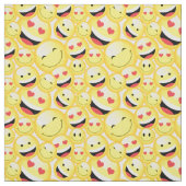 Smiling Yellow Emoji Faces Pattern Stof (Swatch)