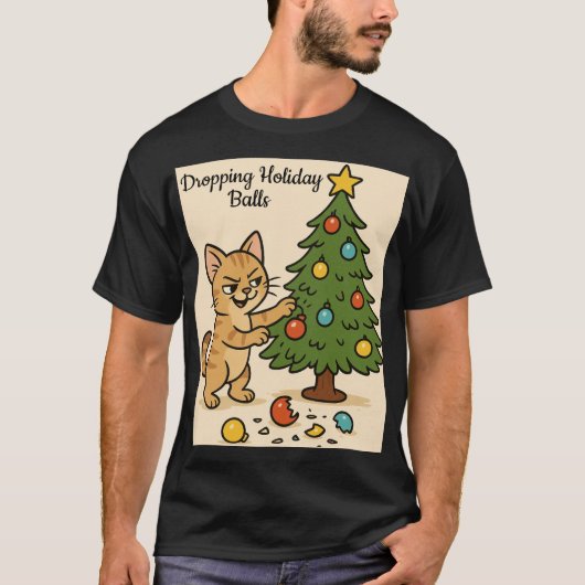Smirking Kitten Christmas Chaos2 T-shirt (Voorkant)