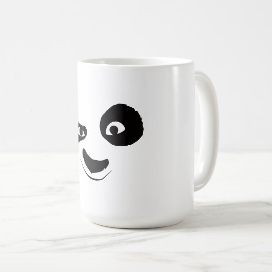 Smirking Panda Face Black & White Graphic Mug (Devant droit)