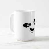 Smirking Panda Face Black & White Graphic Mug (Devant gauche)
