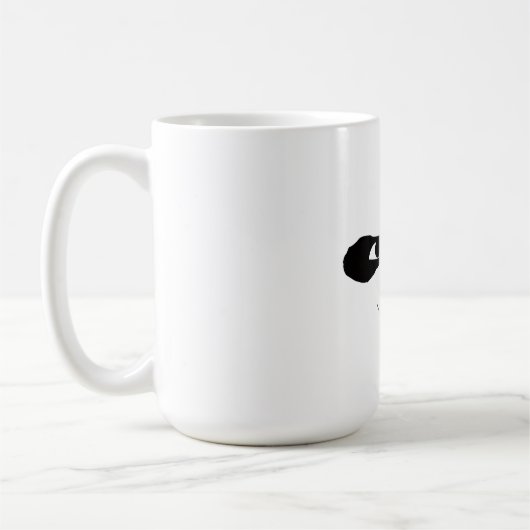 Smirking Panda Face Black & White Graphic Mug (Gauche)