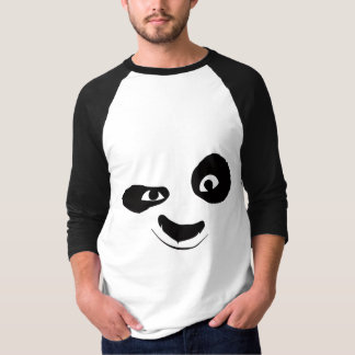 Smirking Panda Face Black & White Graphic T-Shirt 