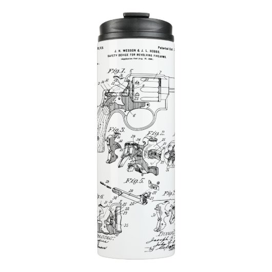 Smith and Wesson Hammerless Pistol 1898 Patent Thermosbeker (Voorkant)