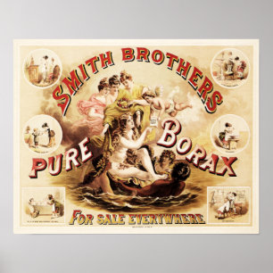 Smith Brothers PURE BORAX Soap Detergent Cleaning Poster