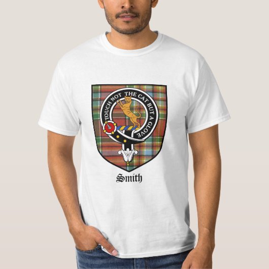 Smith Clan Crest Badge Tartan T-shirt (Voorkant)