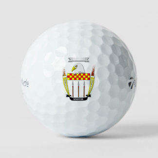 SMITH FAMILIE ACHTERNAAM WAPEN EN SCHILD GOLFBAL GOLFBALLEN
