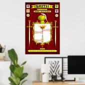 SMITH FAMILIE COAT OF ARMS CREST AND SHIELD POSTER (Thuiskantoor)