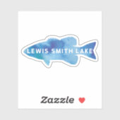 Smith Lake Blauwe Aquarel Baars Vinyl Sticker (Vel)