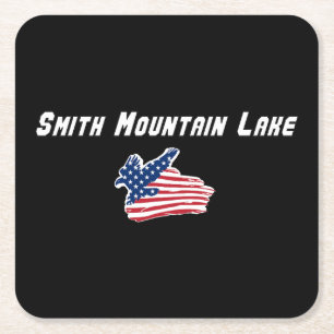 Smith Mountain Lake Virginia Patriottische Adelaar Vierkante Kartonnen Onderzetter