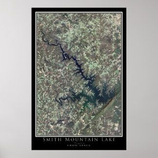 Smith Mountain Lake Virginia Satellite Poster Map