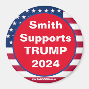 Smith ondersteunt TRUMP 2024 Red Patriotic Magnet Magneet