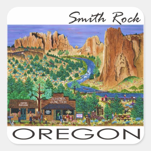 Smith Rock ~ Oregon Vierkante Sticker (Voorkant)