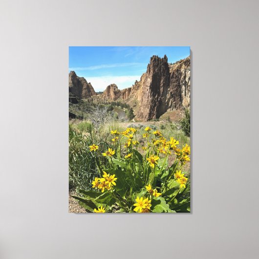 Smith Rock State Park in de lente Canvas Afdruk (Voorkant)
