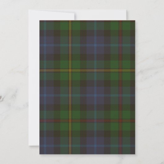 Smith Tartan Huwelijksuitnodiging Kaart (Achterkant)