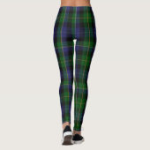 Smith Tartan Plaid Green Blue Leggings (Dos)