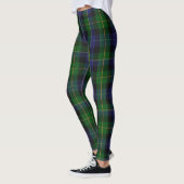 Smith Tartan Plaid Green Blue Leggings (Gauche)