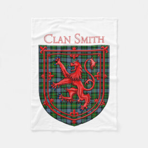 Smith Tartan Scottish Plaid Lion Rampant Fleece Deken
