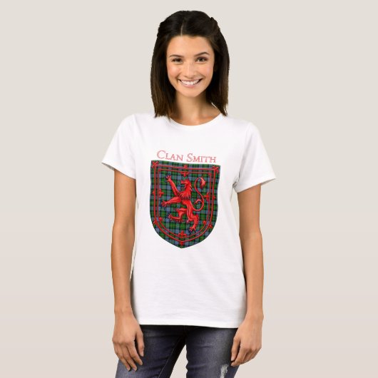 Smith Tartan Scottish Pset Lion Rampant T-shirt (Voorkant volledig)