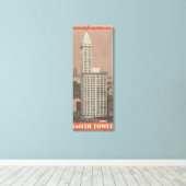 Smith Tower, Seattle's Observatory Canvas Afdruk (Insitu (Houten vloer))
