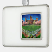 Smithsonian Castle Garden Cherry Blossom Verzilverd Kader Ornament (Links)