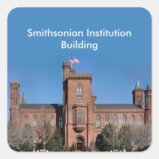 Smithsonian Institution Building in Washington, DC Vierkante Sticker (Voorkant)